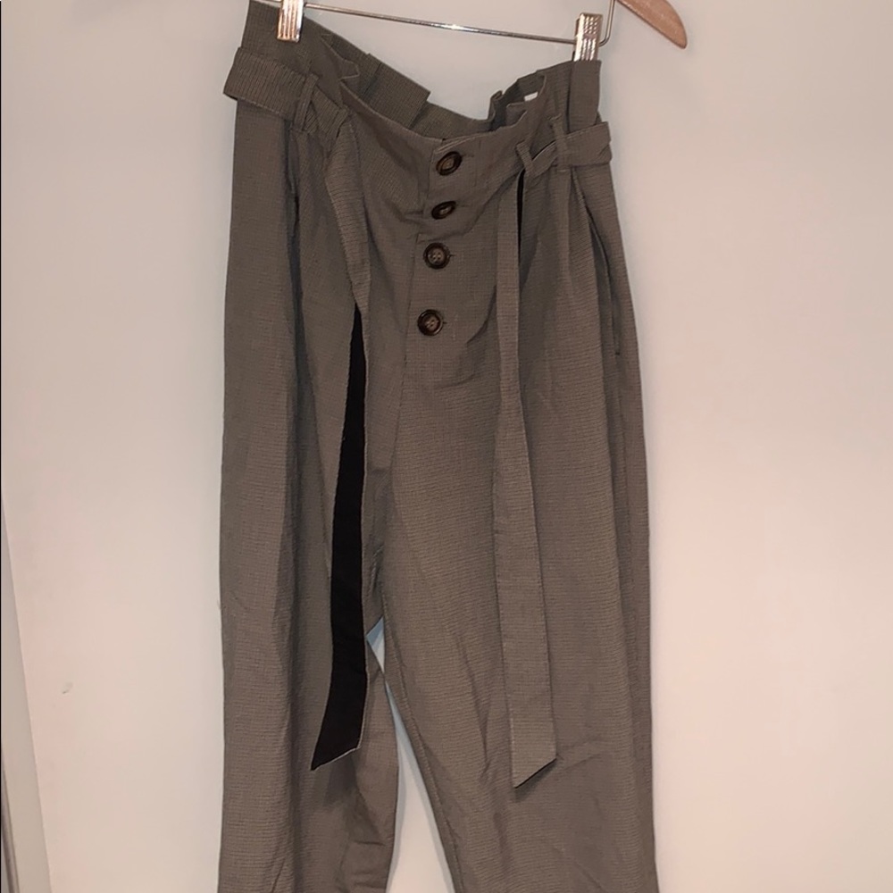 Zara Checked Paper Bag Trouser